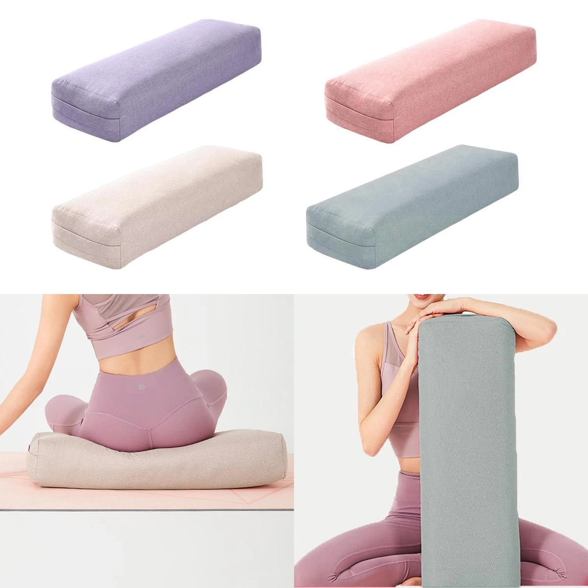 Yoga Bolster Meditation Cushion with Removable Washable Cover, with Carry  Handle