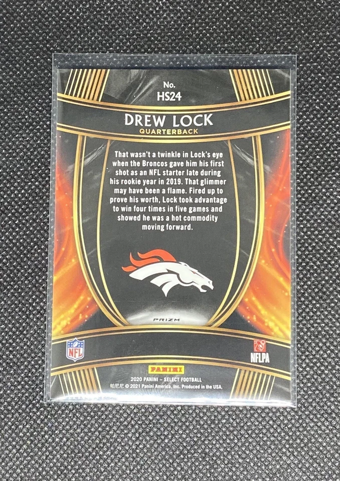 Drew Lock Silver Hot Stars 2020 Panini Select Football #HS24 Denver Broncos NFL - Image 2 of 2