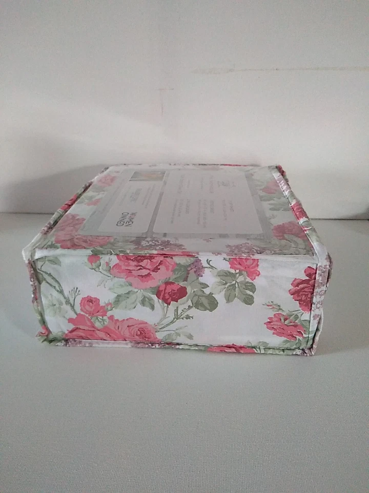 Shabby Chic The Farmhouse Rachel Ashwell Cotton Pink Roses Queen Sheet Set 4 Pc - Imagem 4 de 4