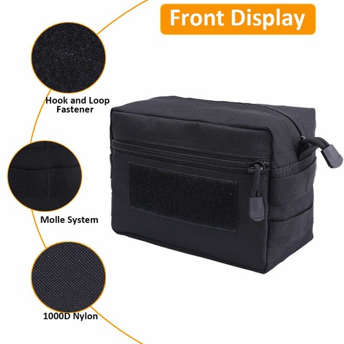 Tactical MOLLE Duty Gear Admin Pouch EDC Medical Utility Tools Waist Bag Holster - Foto 6 di 15
