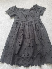 Boohoo Dress Black Floral Design Size 16