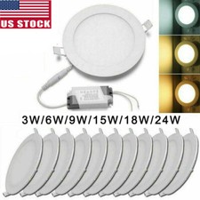Recessed LED Ceiling Light Downlights Ultra Slim Round Flat Panel Spot Lights