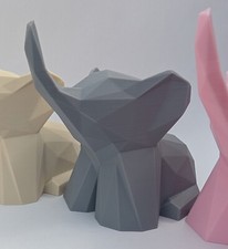 Low Poly Baby Elephant - Geometric Minimalist Home Decor - Modern Animal Art