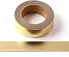 3 Rolls Gold Solid Foil Washi Tape Decorative Self Adhesive 15mm x 10 Meters