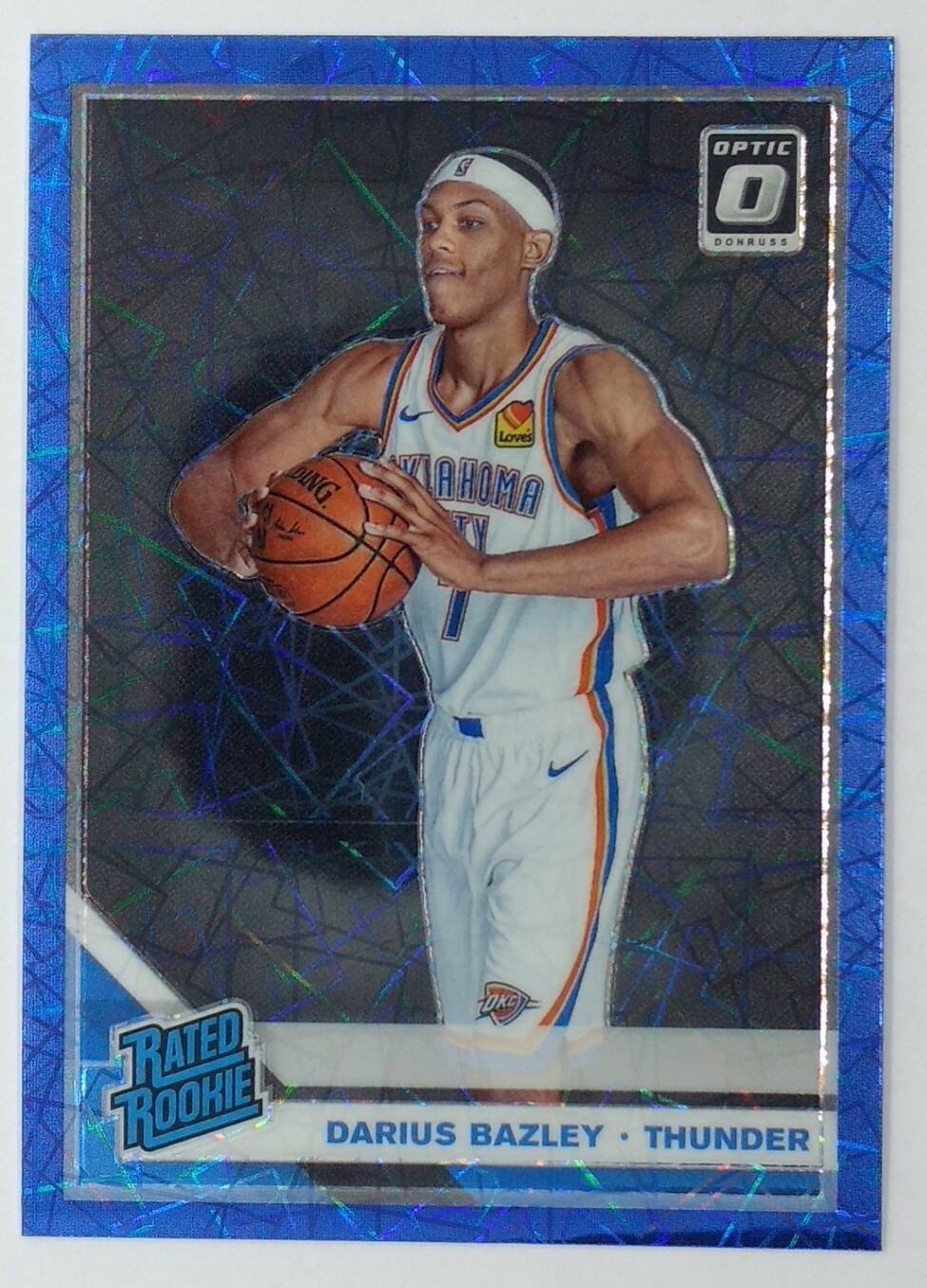 2019-20 Panini Optic Rated Rookie Blue Velocity Prizm Darius Bazley RC #156