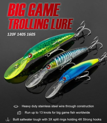 Deep Diver 30 Feet High Speed Trolling Lure Tuna Striper Marlin Wahoo ONO Dorado