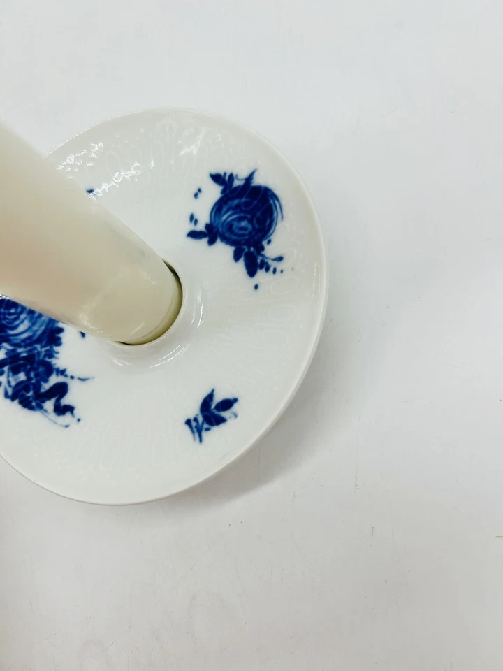 Candelabro individual Rosenthal Alemania Romance Rapsody azul Wiinblad con vela Foto 3 de 4