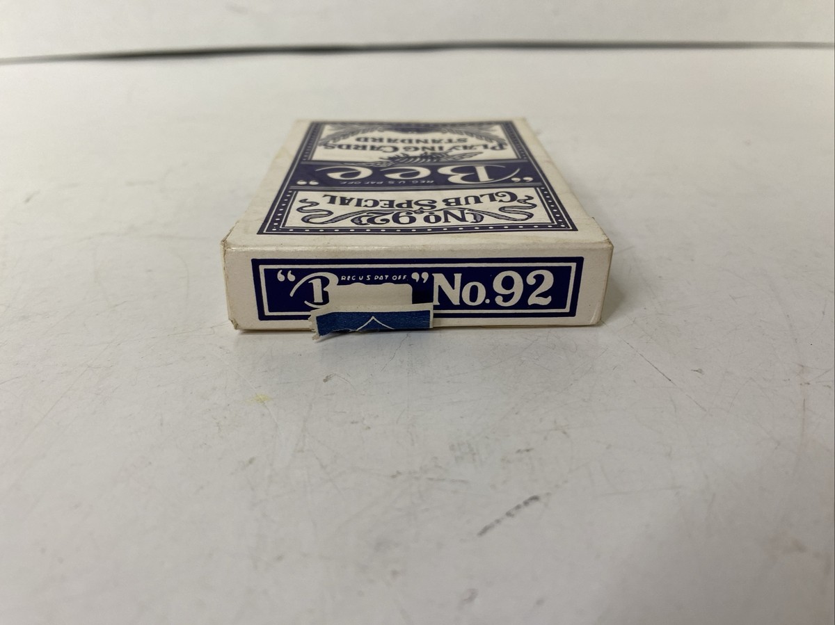 Vtg Blue Bee Playing Cards No. 92 Club Special Back No. 67 Cambric