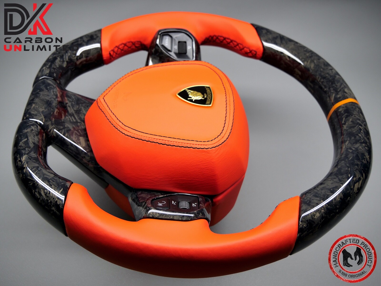 Lamborghini Aventador LP700 LP740 Arancio Dryope Forged Carbon Steering Wheel v2