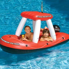 Swimline 75" Fire Boat Squirter Swimming Pool Inflatable Float