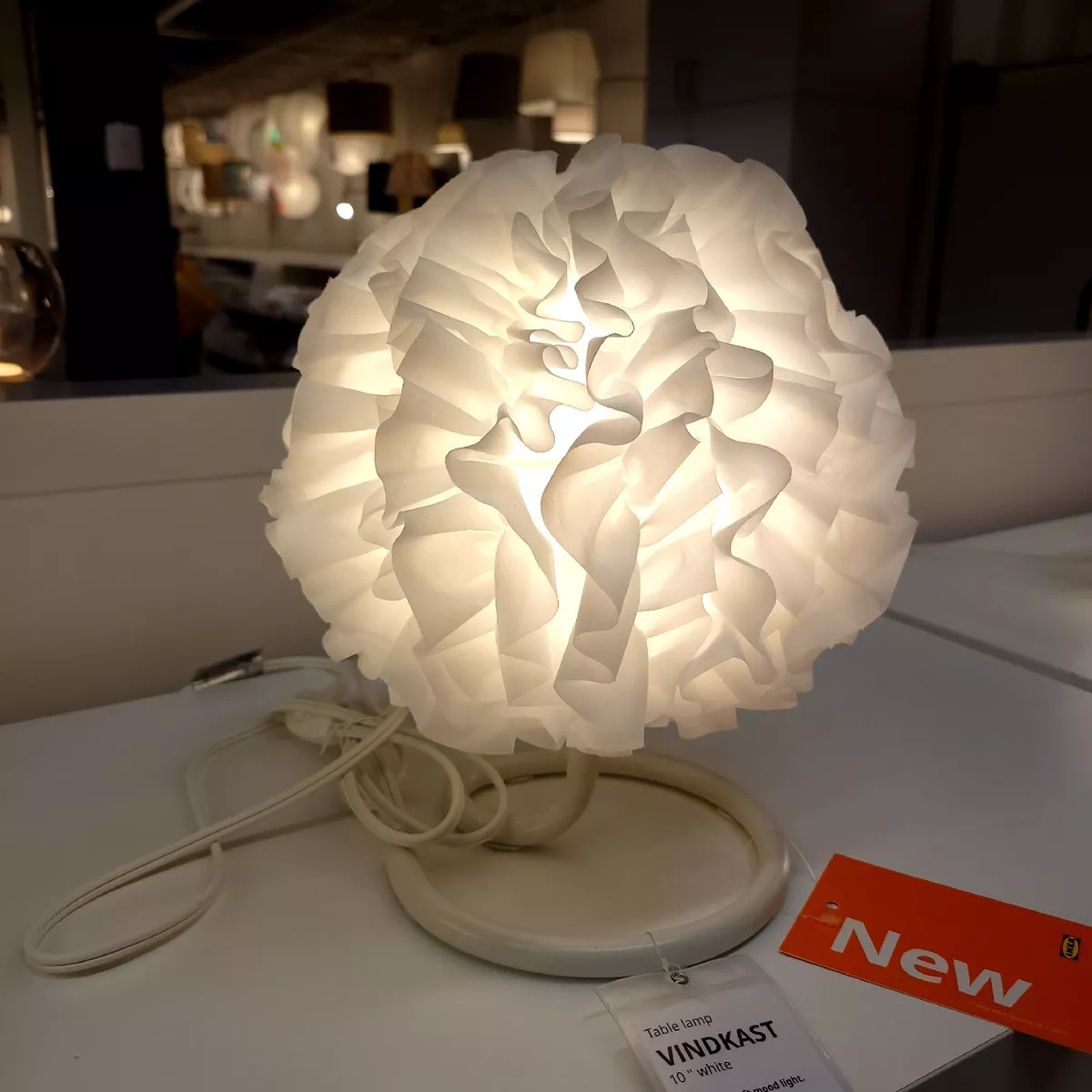 Ikea VINDKAST Decorative Table Lamp Textile White 10
