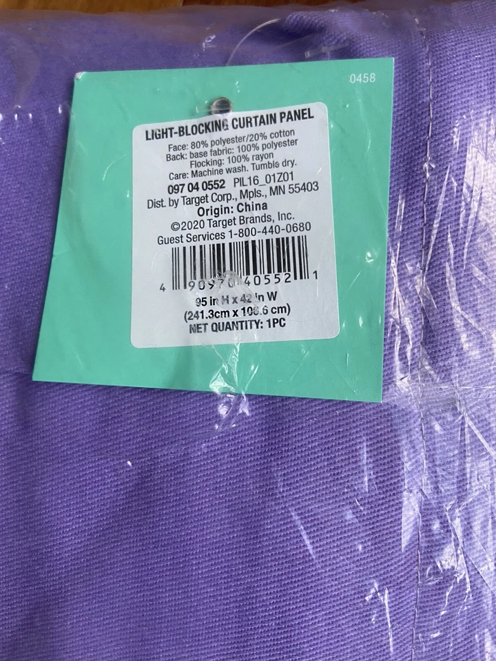 "Panel de cortina Pillowfort púrpura gris a rayas bloques de color apagón 42"" X 95"" nuevo" Foto 3 de 4