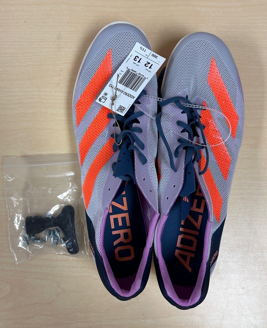 NEW adidas Size 12 adizero Avanti TYO Beam Orange Gray Sprint