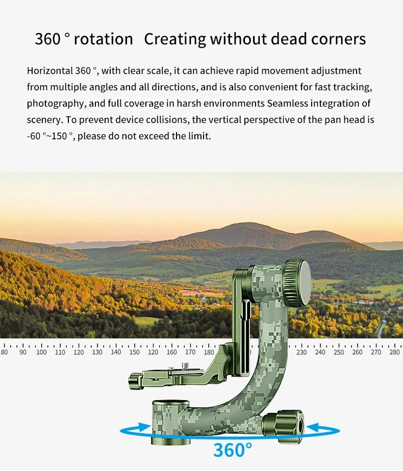 Open SIRUI CH20 Gimbal Head Carbon Fiber Tripod Head for Heavy Lens - Image 4 of 4