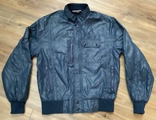 VINTAGE MEN’S SPORTSMASTER BLUE FULL ZIP RACING BOMBER CAFE JACKET MADE IN USA