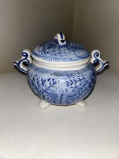 Blue Footed Vintage Bowl with Extra lid