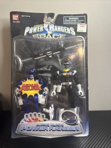 Bandai Vintage Power Rangers in Space Astro Black Ranger 1997 RARE
