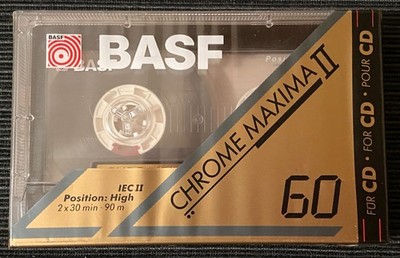 BASF Chrome Maxima II 60 Chromdioxid Cassette Tape 1991-1993 OVP SEALED NOS