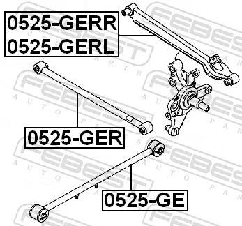 CONTROLTRAILING ARM WHEEL SUSPENSION 0525-GE FOR MAZDA MX-6 TELSTAR/IV/CRONOS - Image 3 of 4