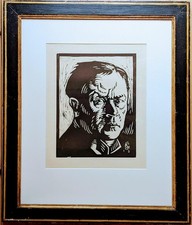 Georg Scholz - Hans von Straschiripka - Original Holzschnitt aus dem Jahr 1915