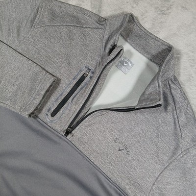 Callaway Jacket Mens XL 1/4 Zip Pullover Grey Two Tone Golf Activewear