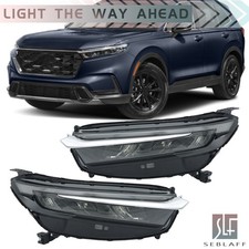 For Honda CRV 2023-2024 LED Headlights W/Electroplated Trim Headlamps Left+Right