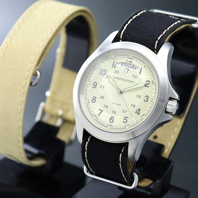 [Near MINT] Hamilton Khaki King H644510 Day/Date Quartz Men's Watch w/Belt