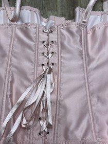Ann Summers Pink Animal Print Boned Corset & Brief Size 16 - Retro Vintage