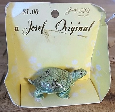 Vintage Josef Originals Miniature Turtle Figurine 