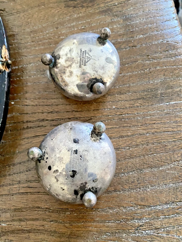 Juego de sal de plata Triple Déport Mappin & Webb - 4 cuencos, 3 cucharas, estuche esmeralda Foto 4 de 4