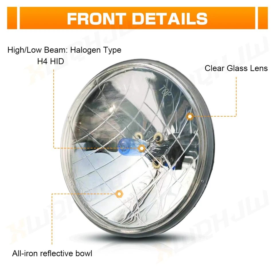 4PCS 5 3/4 5.75" LED Headlights HI/LO Beam for Buick Skylark 1961-1972 GS 455 - Image 3 of 4