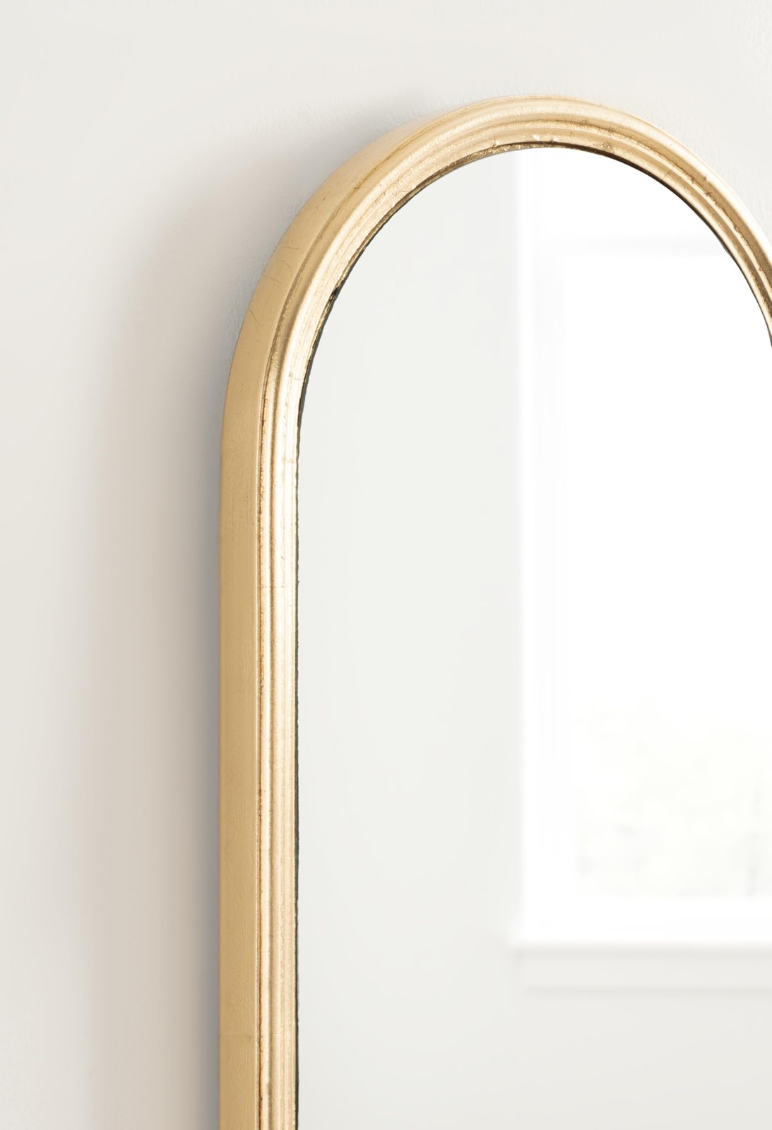Caskill Slim Panel Wall Mirror; 8 x 38; Gold; Glam Tall Arch Mirror Wall Deco...