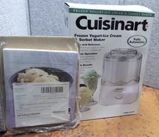 NEW Cuisinart ICE-20 Frozen Yogurt Icecream Sorbet Maker & Book C2