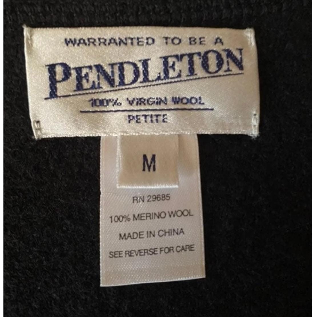 Pendleton Vintage Merino Wool Black Embroidered W… - image 3