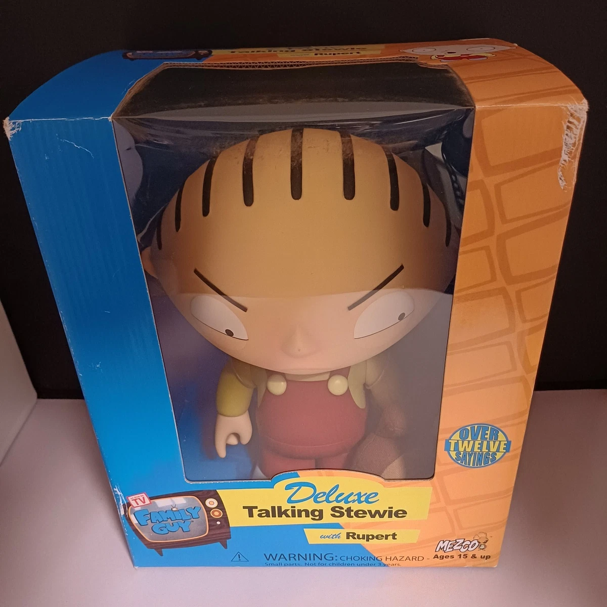MEZCO FAMILY GUY DELUXE TALKING STEWIE WITH RUPERT 11" FIGURE