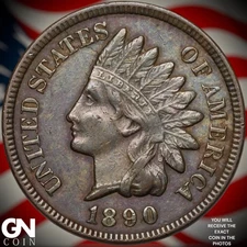 1890 Indian Head Cent Penny A8555