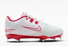 Nike NEW-size 9 Hyperdiamond 4Elite React Woman’s White & Red Softball Cleats 