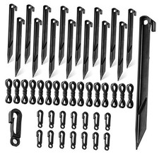 48PCS Inflatable Stakes with Tethers  Hooks, Plastic Tent Stakes Inflatable