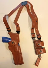 VERTICAL Leather Shoulder Holster for S&W N frame 4” Revolver  (# 9944)