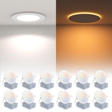 12 Pack Recessed Lighting 6 Inch with Night Light, 6 Inch LED Recessed Lights...