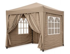 Quick-Star Pop-Up-Pavillon 2 x 2 m Graubeige mit Easy-KLett Seitenwandumhang