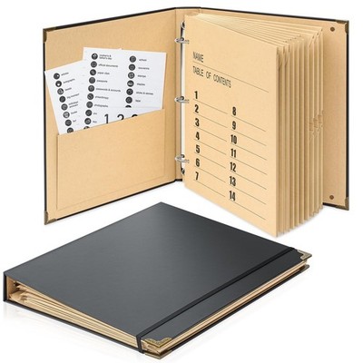 Marspark 3 Rings in Case I Die Binder Important Document Organizer with Label...
