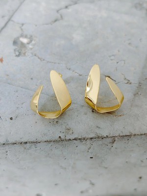 Folded Origami Gold Ohrringe - Vergoldete Statement Ohrringe, minimalistische D