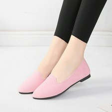 Casual Womens Daily Ballet Flats Comfy Suede Ballerina Shoes Slip On Loafers New