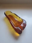 Vintage Blenko Glass BigFoot Ashtray MCM Amber Heavy