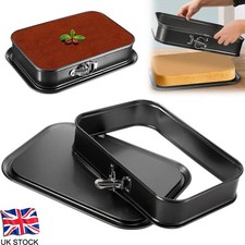 Cake Tin 32.7 x 23cm Rectangular Non Stick Spring Form Baking Bake Tray Bakeware