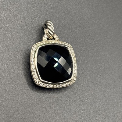 David Yurman Albion 17mm Black Onyx Diamond Pendant Enhancer