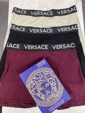 Versace Men's Tight Fitting Boxer Shorts In 3 Size Small Assorted Colours