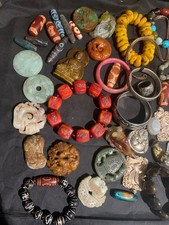 50Pcs Tibetan silver pendants, agate Dzi Beads ,jade pendants and bracelets