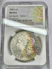 1880 S MORGAN SILVER DOLLAR NGC MS64☆ RAINBOW TONE EXCEPTIONAL EYE CANDY